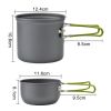 Outdoor Pot Set For 1-2 People Portable Camping Cooker With Cutlery - SI05-orange