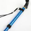 Foldable Lightweight Walking Stick; Trekking Pole With Rubber Tip; Adjustable Height - Blue