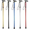 Foldable Lightweight Walking Stick; Trekking Pole With Rubber Tip; Adjustable Height - Golden