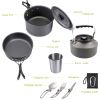 2-3 People Outdoor Teapot Set Pot Combination Camping Folding Pot Cookware Set - k05-green