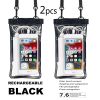 2pcs Oversized Mobile Phone Waterproof Dustproof Bag Touch Screen For Diving Swimming Sealing - 2pcs- Black*2+[2pcs- White+Black]*2