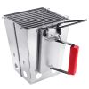 YSSOA Charcoal Chimney Starter Foldable; Collapsible; Silver - as Pic