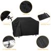 57-inch BBQ Grill Cover Weather Resistant Outdoor Barbeque Grill Covers UV Resistant - Black