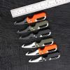 Multitool Keychain Knife; Small Pocket Box/Strap Cutter; Razor Sharp Serrated Blade And Paratrooper Hook; EDC Folding Knives - Orange+White