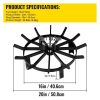 Backyard Camping Round Fire Pit Wheels Fire Pit Grate  - Black - 20 x 20 inch