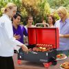 Outdoor Portable Tabletop Pellet Grill and Smoker with Digital Control System for BBQ - red