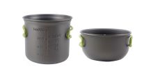 Outdoor Pot Set For 1-2 People Portable Camping Cooker With Cutlery - SI05-green