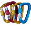 Aluminum Carabiner Clips 5 Pack  D Shape, Keychain Buckles D-Ring Locking Carabiner Light but Strong - color